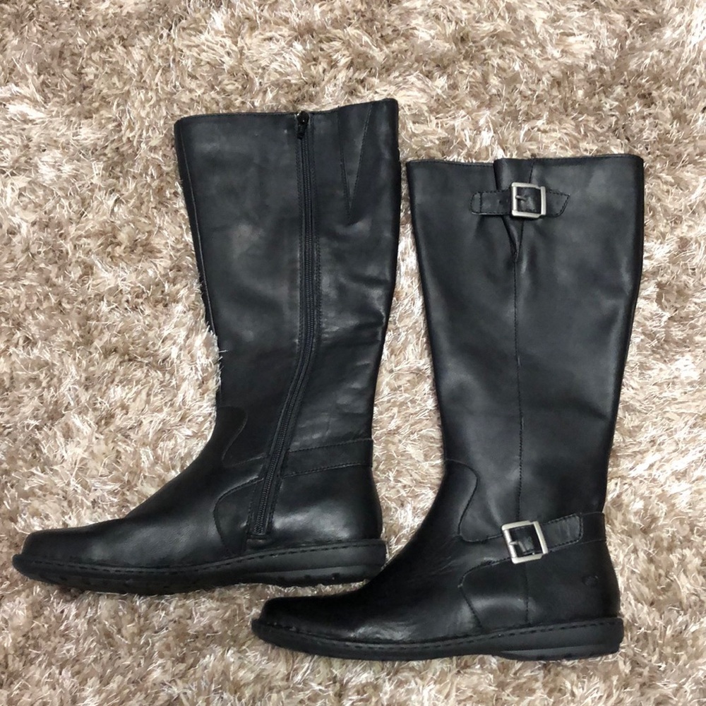 Born tall leather boots size 11